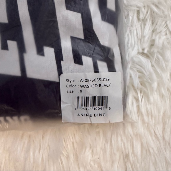 Anine Bing Ramona Los Angeles Sweatshirt in Washed Black VARIOUS SIZES - Picture 6 of 10